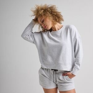 Stance Shelter Womens Crew Butter Blend Sweatshirt Medium Heathered Gray‎ Boxy